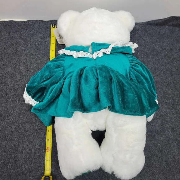 "Vintage T.L. Toys Loveable Holiday Friends Christmas Bear White Plush Girl Bear - Picture 11 of 15